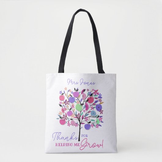 Bright colourful apple tree helping me grow tote b bag (Voorkant)