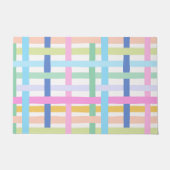 Bright Colourful Rainbow Plaid - Maximalist Fun Deurmat (Voorkant)