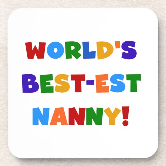 Bright Colours World's Best Nanny Gifts Bier Onderzetter (Voorkant)