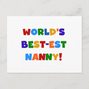 Bright Colours World's Best Nanny Gifts Briefkaart