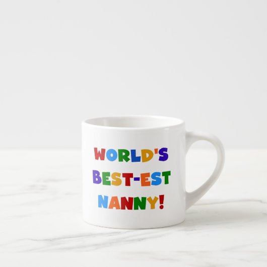 Bright Colours World's Best Nanny Gifts Espresso Kop (Rechts)