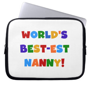 Bright Colours World's Best Nanny Gifts Laptop Sleeve