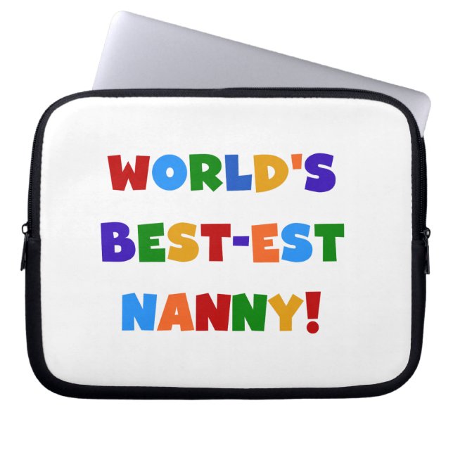 Bright Colours World's Best Nanny Gifts Laptop Sleeve (Voorkant)