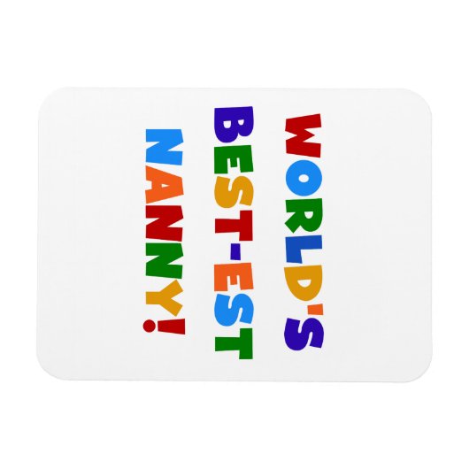 Bright Colours World's Best Nanny Gifts Magneet (Horizontaal)