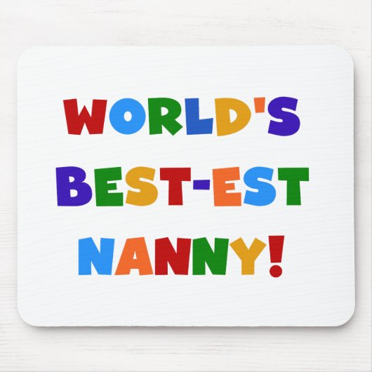 Bright Colours World's Best Nanny Gifts Muismat (Voorkant)