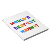 Bright Colours World's Best Nanny Gifts Notitieblok (Schuin)
