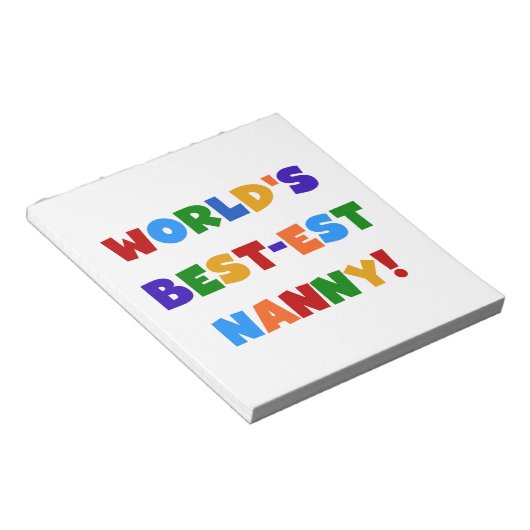 Bright Colours World's Best Nanny Gifts Notitieblok (Schuin)