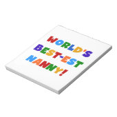 Bright Colours World's Best Nanny Gifts Notitieblok (Linkerzijde)