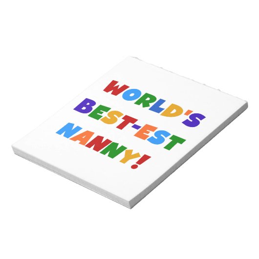 Bright Colours World's Best Nanny Gifts Notitieblok (Linkerzijde)