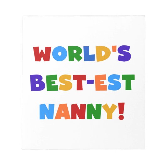 Bright Colours World's Best Nanny Gifts Notitieblok (Voorkant)