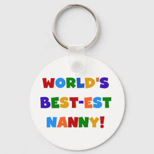Bright Colours World's Best Nanny Gifts Sleutelhanger