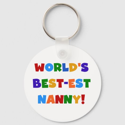Bright Colours World's Best Nanny Gifts Sleutelhanger (Voorkant)