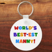 Bright Colours World's Best Nanny Gifts Sleutelhanger (Voorkant)