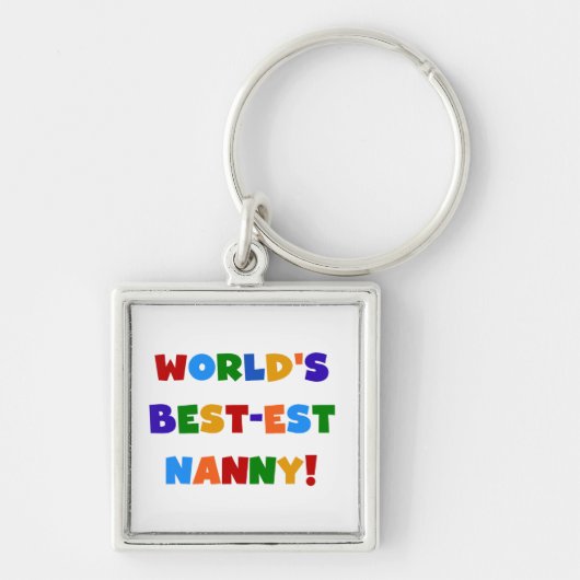 Bright Colours World's Best Nanny Gifts Sleutelhanger (Voorkant)