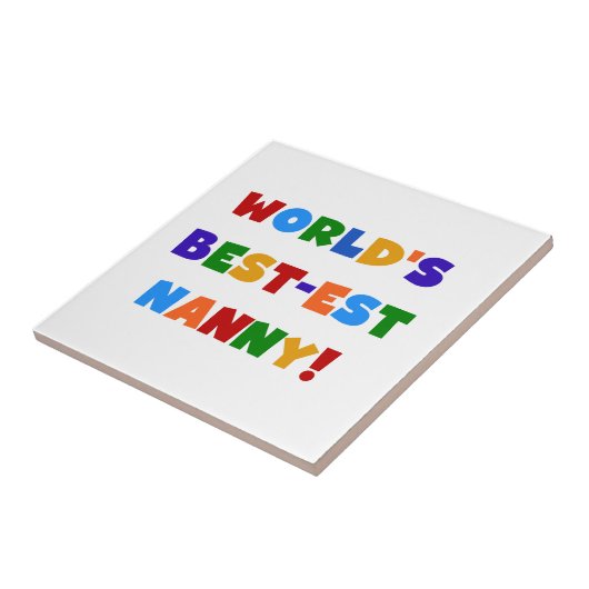 Bright Colours World's Best Nanny Gifts Tegeltje (Zijkant)