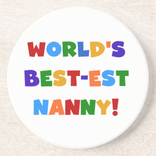 Bright Colours World's Best Nanny Gifts Zandsteen Onderzetter