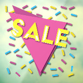 Bright Confetti SALE Storefront Sign Window Cling Raamsticker (Vel 3)