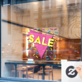 Bright Confetti SALE Storefront Sign Window Cling Raamsticker (Cafe Raam)