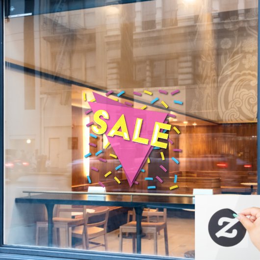 Bright Confetti SALE Storefront Sign Window Cling Raamsticker (Cafe Raam)