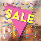 Bright Confetti SALE Storefront Sign Window Cling Raamsticker (Vel 2)