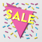 Bright Confetti SALE Storefront Sign Window Cling Raamsticker (Vel)
