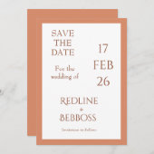 Bright Copper Elegant Modern Wedding Save The Date (Voorkant / Achterkant)