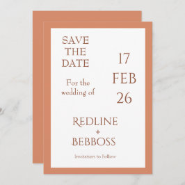 Bright Copper Elegant Modern Wedding Save The Date