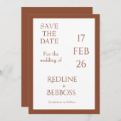 Bright Copper Elegant Modern Wedding Save The Date (Voorkant / Achterkant)