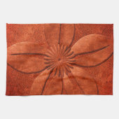 Bright Copper Look Getextureerde Bloem Theedoek (Horizontaal)
