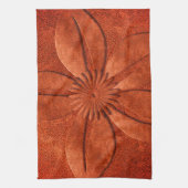 Bright Copper Look Getextureerde Bloem Theedoek (Verticaal)