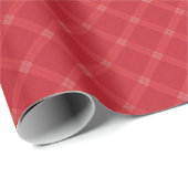 Bright Cranberry Red Diagonal Plaid Cadeaupapier (Rol Hoek)