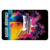 Bright Cruiseschip met Palm Trees Magnet Magneet (Horizontaal)