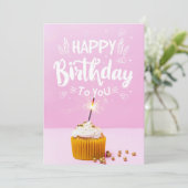 Bright Cupcake Happy Birthday Wenskaart Bedankkaart (Staand voorkant)