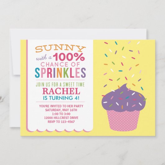 Bright Cupcake Sprinkles Birthday Kaart (Voorkant)