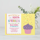 Bright Cupcake Sprinkles Birthday Kaart (Staand voorkant)