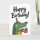 Bright & Cute Flamingo Birthday Kaart (Voorkant)