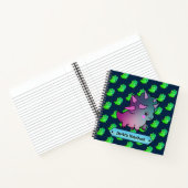 Bright Cute Fun Little Green Dinosaur Notitieboek (Binnen)