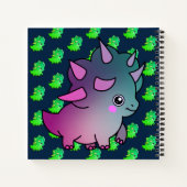 Bright Cute Fun Little Green Dinosaur Notitieboek (Achterkant)