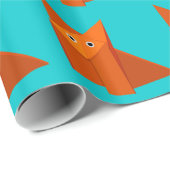 Bright Cute Origami Fox Pattern Cadeaupapier (Rol Hoek)