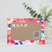 Bright Cutouts Bruiloft QR Code RSVP Kaartje (Staand voorkant)
