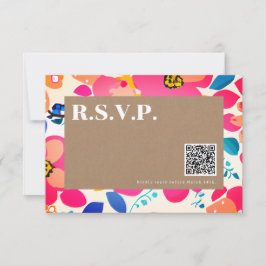 Bright Cutouts Bruiloft QR Code RSVP Kaartje