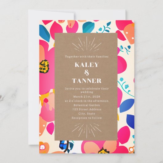 Bright Cutouts Cardstock Abstract bruiloft Kaart (Voorkant)