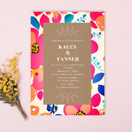 Bright Cutouts Cardstock Abstract bruiloft Kaart