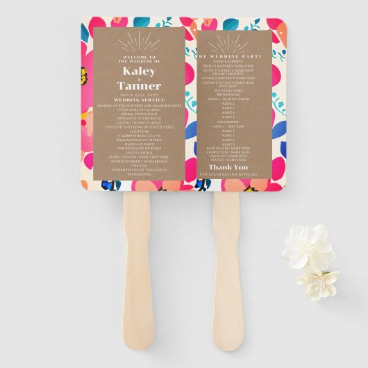 Bright Cutouts Cardstock Geïnspireerde bruiloft Handwaaier (Voorkant en achterkant)