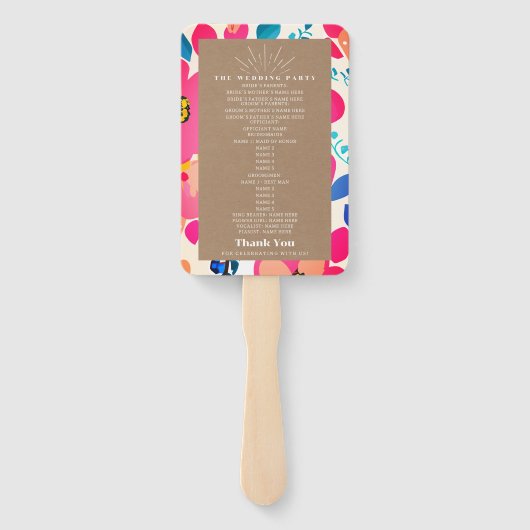 Bright Cutouts Cardstock Geïnspireerde bruiloft Handwaaier (Achterkant)