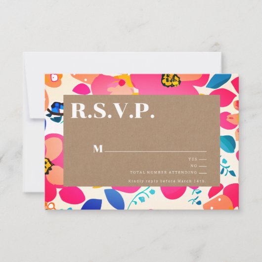 Bright Cutouts Wedding RSVP Kaartje (Voorkant)