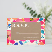 Bright Cutouts Wedding RSVP Kaartje (Staand voorkant)