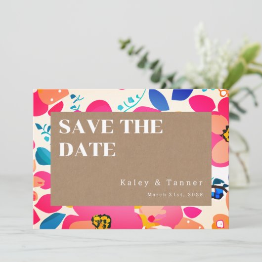 Bright Cutouts Wedding Save The Date (Staand voorkant)