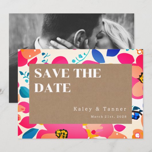 Bright Cutouts Wedding Save The Date (Voorkant / Achterkant)