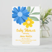 Bright Daisies-Baby shower Kaart (Staand voorkant)
